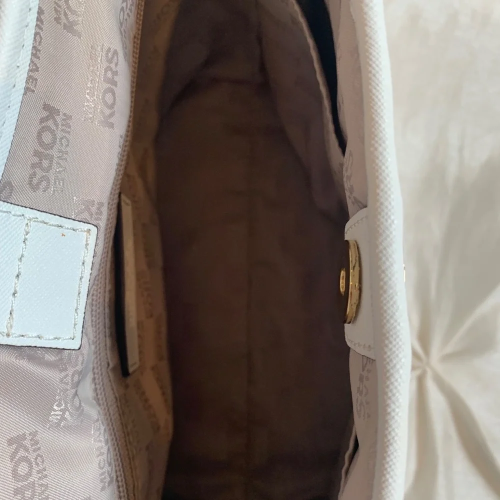 Michael Kors White Small Leather Tote Handbag